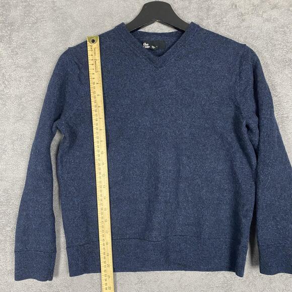 The Commons Sweater Mens XL Navy Blue 100% Merino Wool Pullover V Neck Classic - Picture 5 of 10